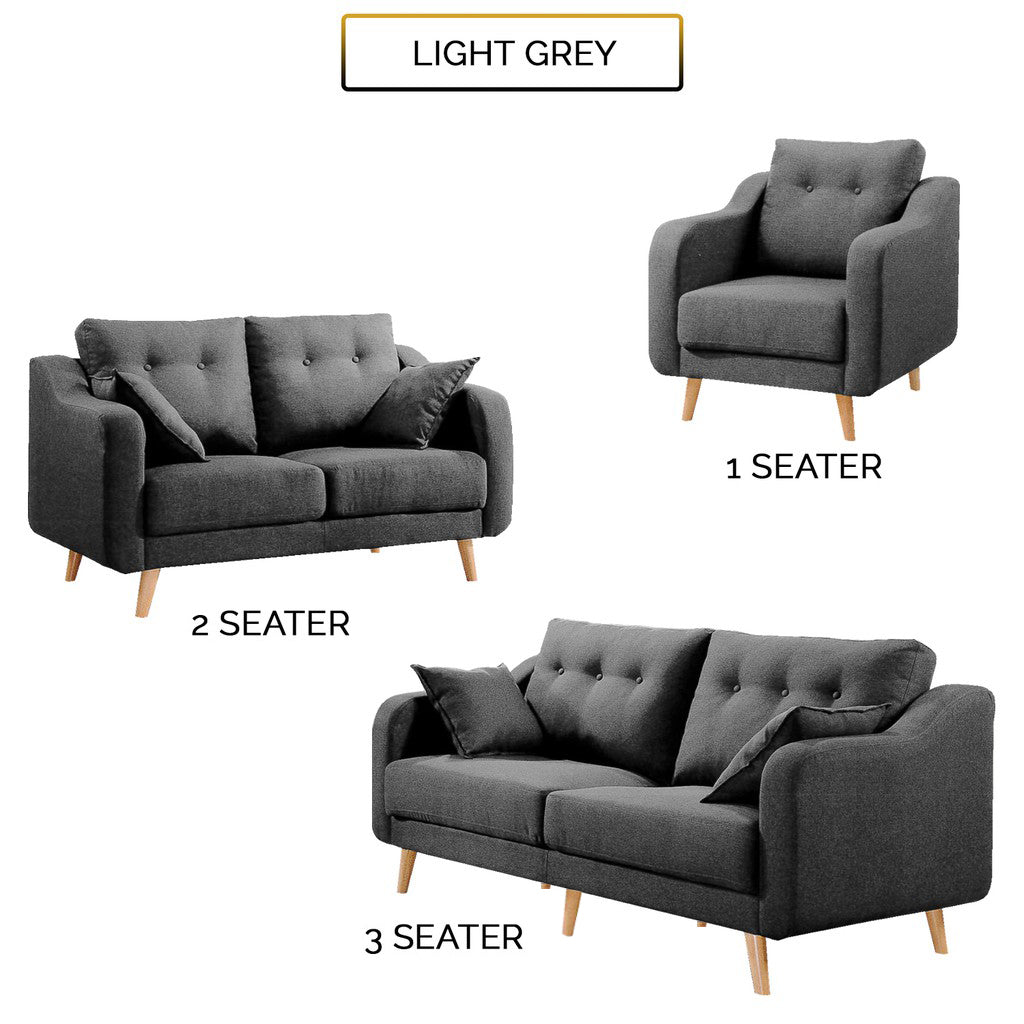 Parlo 1/2/3 Seater Fabric Sofa 6 Colours