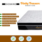 Diomire 13" Trinity Treasure Ice Silk Cooling Mattress Pocketed Spring - All Sizes