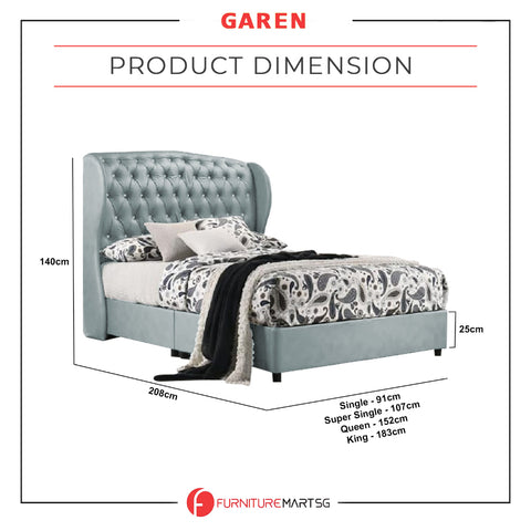 Image of Garen Divan Bed Frame Pet Friendly Scratch-proof Fabric - With Mattress Add On