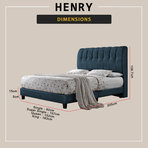 Image of Henry Divan Bed Frame with Foam Padded Headboard - PetFriendly Option / All Sizes