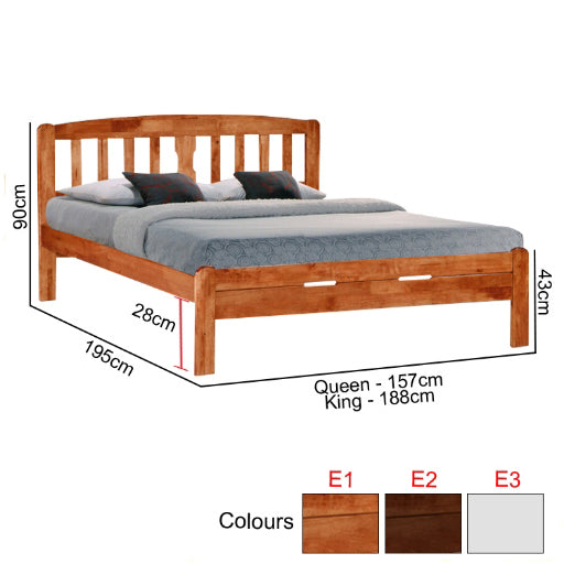 Gianna Series E Wooden Bed Frame Queen and King Size