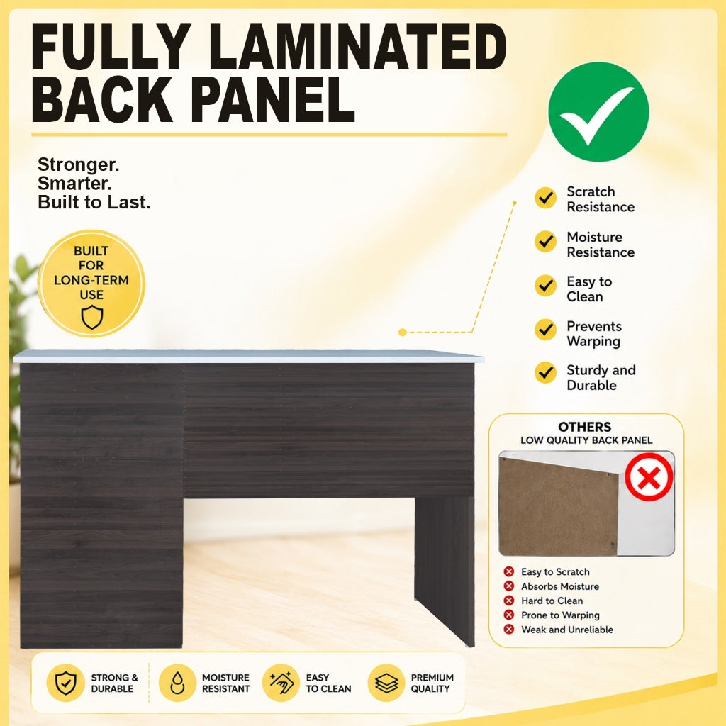 Paxx Study Computer Office Table with Drawer w/ Lock CARB-P2 Certified Board in 4 Colour