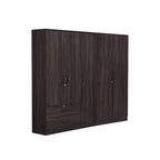 Britain Series 1/2/3/4/5 Doors Tall Wardrobe with Drawers and Top Cabinet in Black Walnut