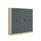 Florence Series 1/2/3/4/5 Doors Tall Wardrobe with Drawers and Top Cabinet in Natural