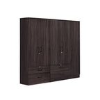 Britain Series 1/2/3/4/5 Doors Tall Wardrobe with Drawers and Top Cabinet in Black Walnut
