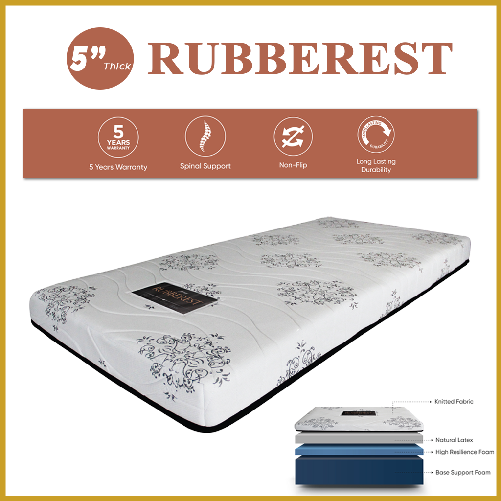 Honey Rubberest 5" Mattress Latex Spine Support Foam - All Sizes Available