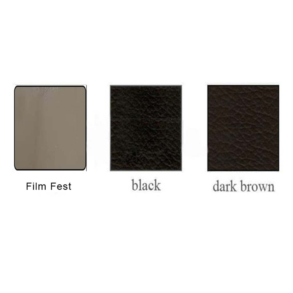 Onana Faux Leather Sofa with Ottoman In Black, Film Fest, And Brown