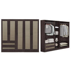 CROATIA Series 1/2/3/4/5 Doors Wardrobe Rattan Design with Drawers and Top Cabinet