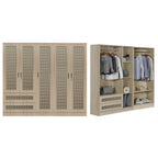 CROATIA Series 1/2/3/4/5 Doors Wardrobe Rattan Design with Drawers and Top Cabinet