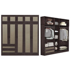 CROATIA Series 1/2/3/4/5 Doors Wardrobe Rattan Design with Drawers and Top Cabinet