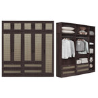 CROATIA Series 1/2/3/4/5 Doors Wardrobe Rattan Design with Drawers and Top Cabinet