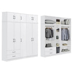 BERLIN Series 1/2/3/4/5 Doors Tall Wardrobe with Drawers and Top Cabinet in 6 Colours