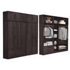 BERLIN Series 1/2/3/4/5 Doors Tall Wardrobe with Drawers and Top Cabinet in 6 Colours