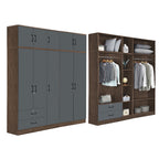 BERLIN Series 1/2/3/4/5 Doors Tall Wardrobe with Drawers and Top Cabinet in 6 Colours