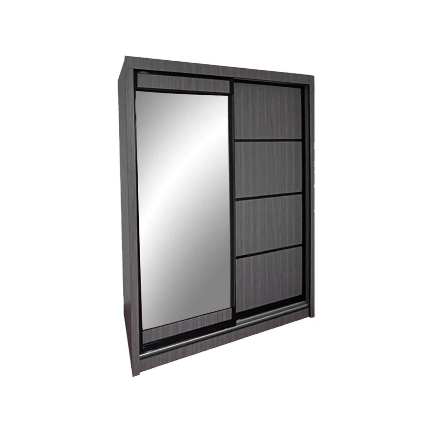 Hans Series 4FT/5FT 2-Door Sliding Door Wardrobe in White Wash or Black