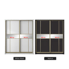 Mikha Series 5FT 2-Door Sliding Door Wardrobe in White Wash or Walnut in 5 Design