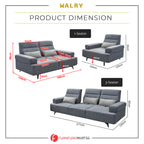 Walry 1/2/3-Seater L-Shaped Sofa with PetFriendly Fabric Scratch-Resistant & Claw-Resistant