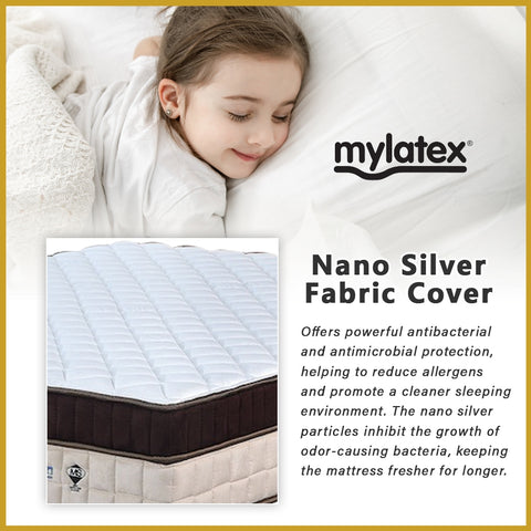 Image of MyLatex CELEBRITY 12" Mattress Natural Latex, Coconut Fiber, Nano Silver Cover - All Size