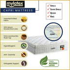 MyLatex CAPRI 10" Natural Latex Mattress Orthopedic - All Sizes Available