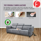 Edriel 2/3-Seater L-Shaped Sofa Scratch-Proof Upholstered Pet-Friendly in 50 Colors
