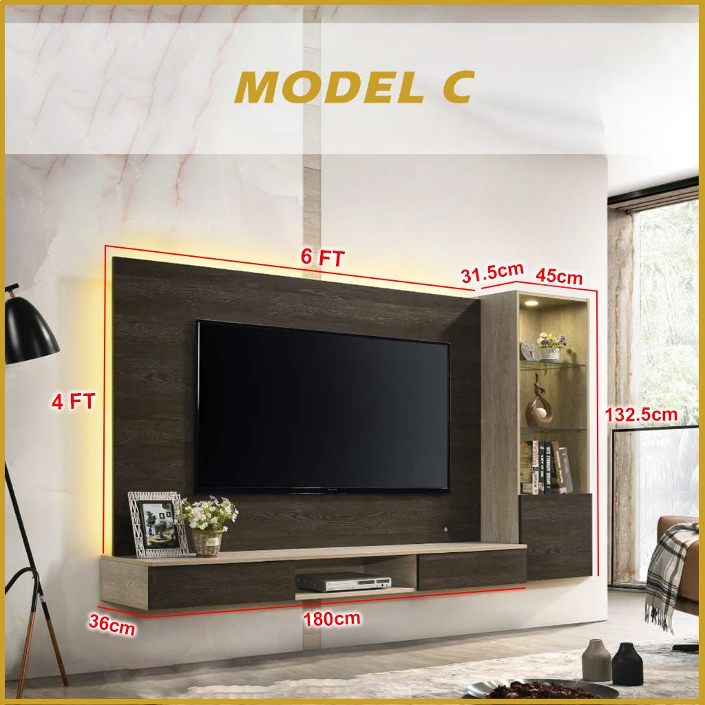 Dew Series Living Room TV Console with LED Backlight in 7 Design