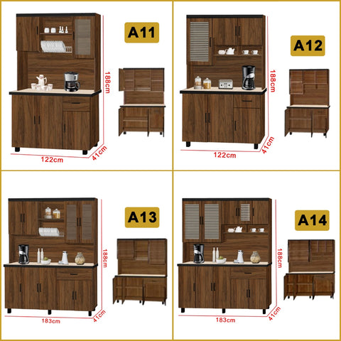 Image of Kara Series Tall Kitchen Cabinet with Drawers in 31 Designs