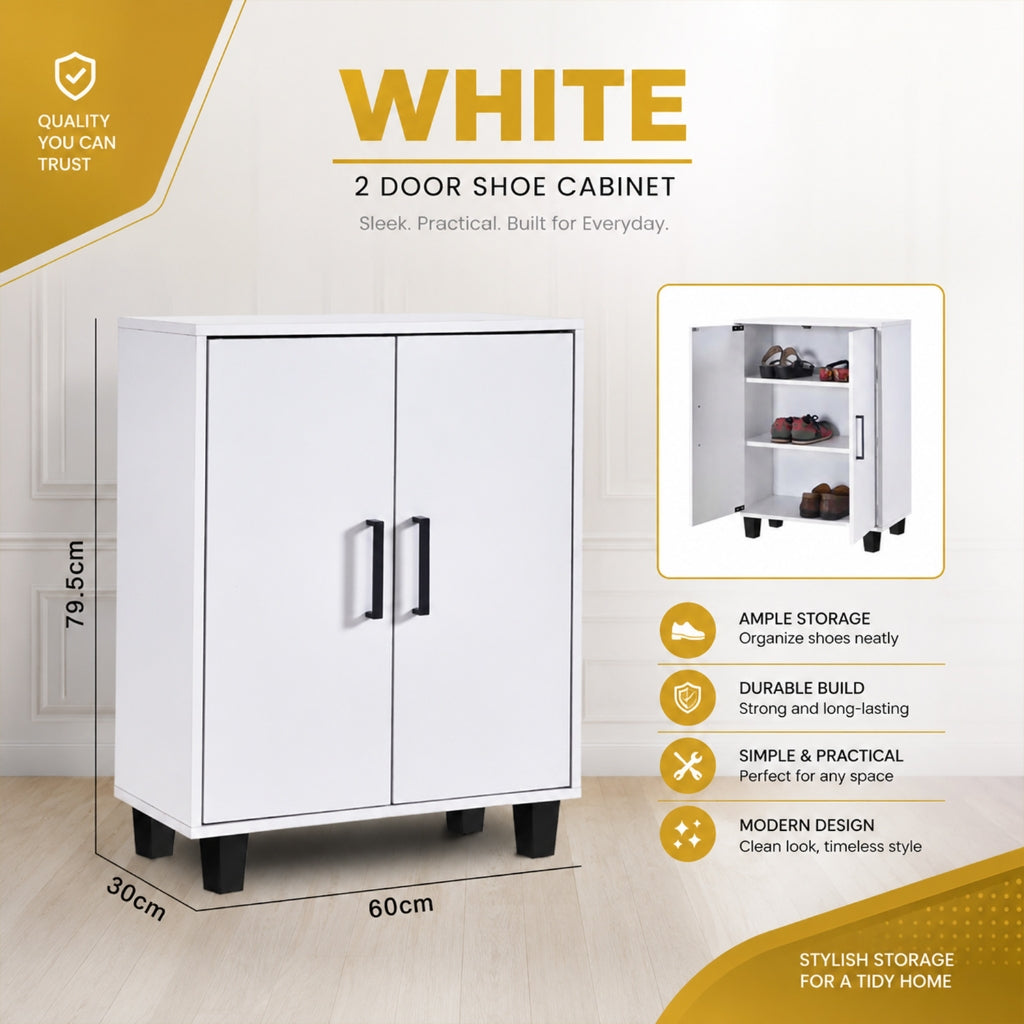 Gemma Shoe Cabinet CARB-P2 Certified Board Fully Laminated Back Panel in 2 Colours