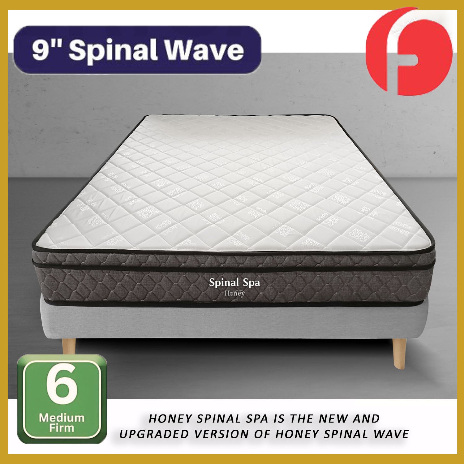 Honey Spinal Spa Firm Posture Support 9inch Spring Mattress. All Size Available