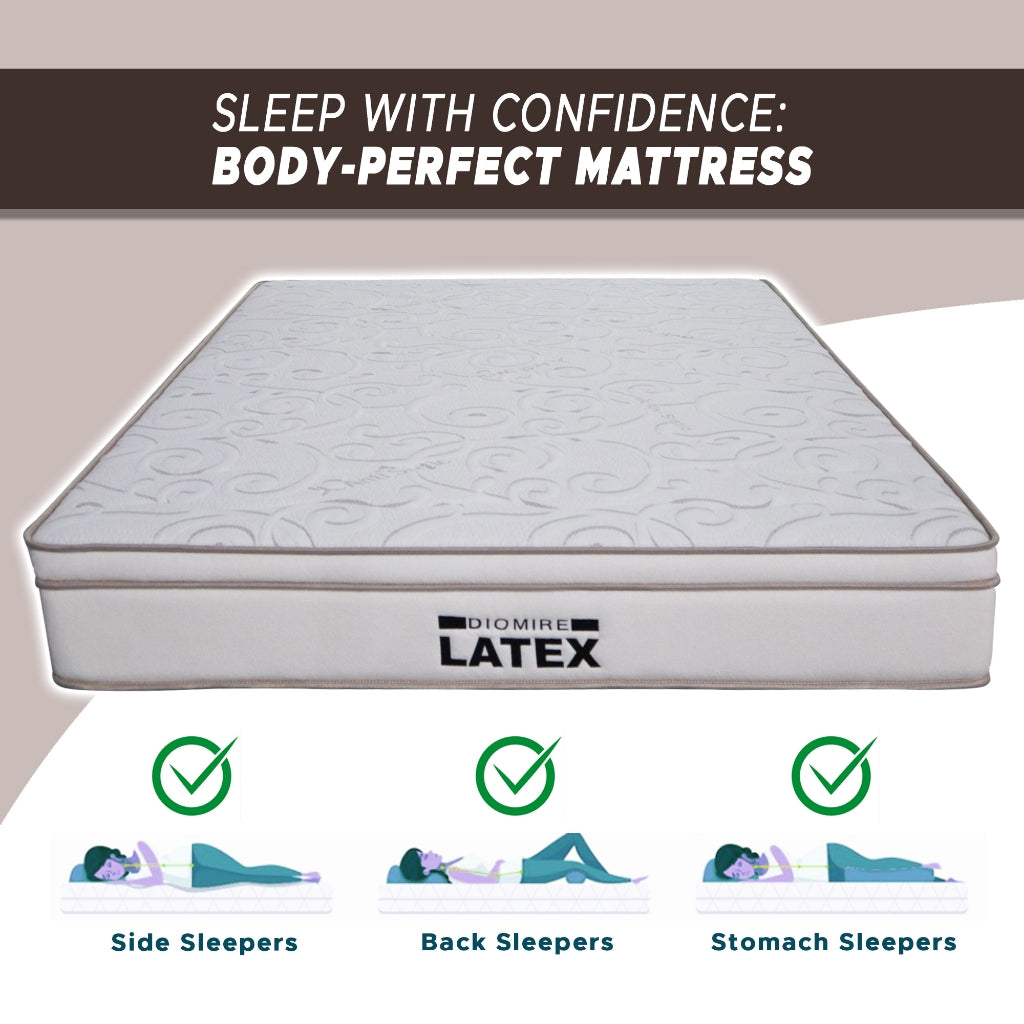 Diomire 10" LATEX Anti-Static Mattress Individual Pocketed Spring - All Sizes