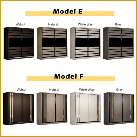 Image of Charie Series 5FT/6FT/8FT Customizable Sliding Door Modular Wardrobe in 6 Designs