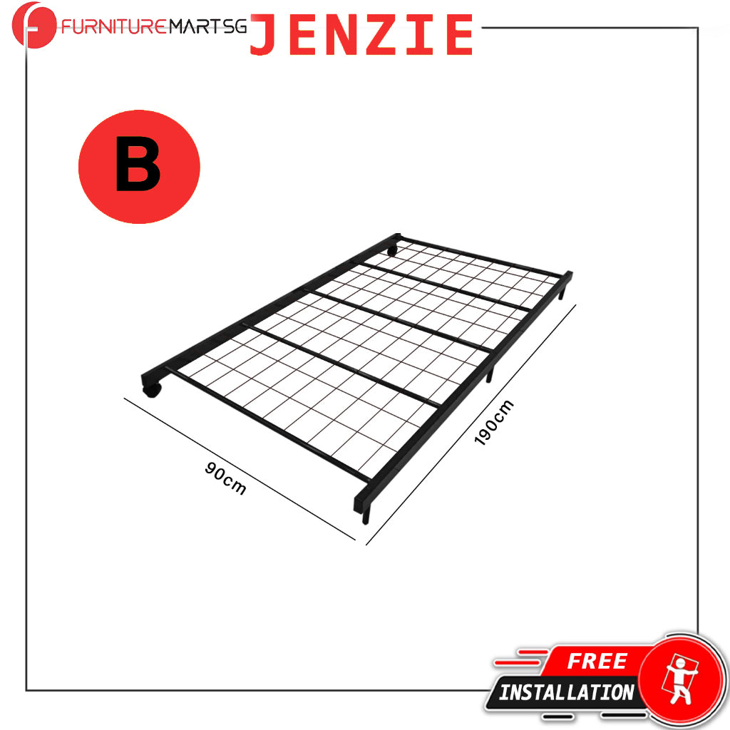 Jenzie Single Metal Pull-Out Bed Frame w/ Mattress Add On Available