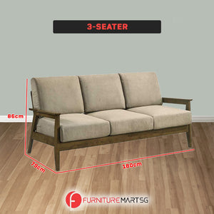 Norad 3 Seater Sofa Solid Wood Living Room Furnitures