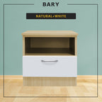 Bary CARB-P2 Certified Board Bedside Table Fully Laminated Back Panel in 6 Colours