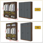 Paris Series 1/2/3/4/5 Doors Tall Wardrobe with Drawers and Top Cabinet in Columbia Grey