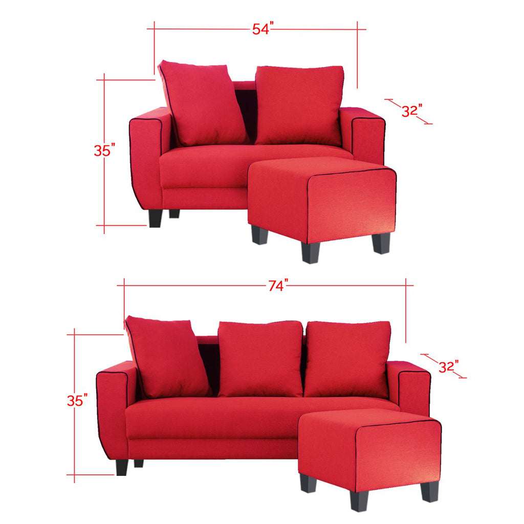Ruru Series 2/3 Seater Leather Sofa With Ottoman w/ Pet-Friendly Option