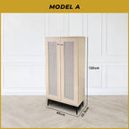 Connie Series Shoe Cabinet CARB-P2 Certified Board Laminated Rattan Pattern