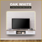 Pollian 4FT/5FT Floating TV Console with Back Panel LED Backlight in 2 Colours