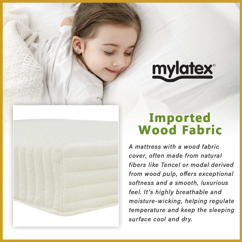 MyLatex ALICE 10" Mattress Natural Latex Top, Foam Base and Wood Fabric Cover - All Size