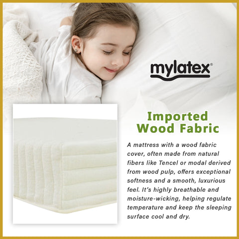 Image of MyLatex ALICE 10" Mattress Natural Latex Top, Foam Base and Wood Fabric Cover - All Size