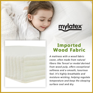 MyLatex ALICE 10" Mattress Natural Latex Top, Foam Base and Wood Fabric Cover - All Size