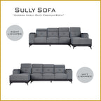 Sully 3/4-Seater L-Shaped Sofa with Storage w/ Scratch Resistant Pet-Friendly Option