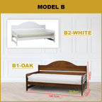 Felix Single Daybed Bed Frame Slatted Wood Base MDF+Veneer w/ Mattress Option