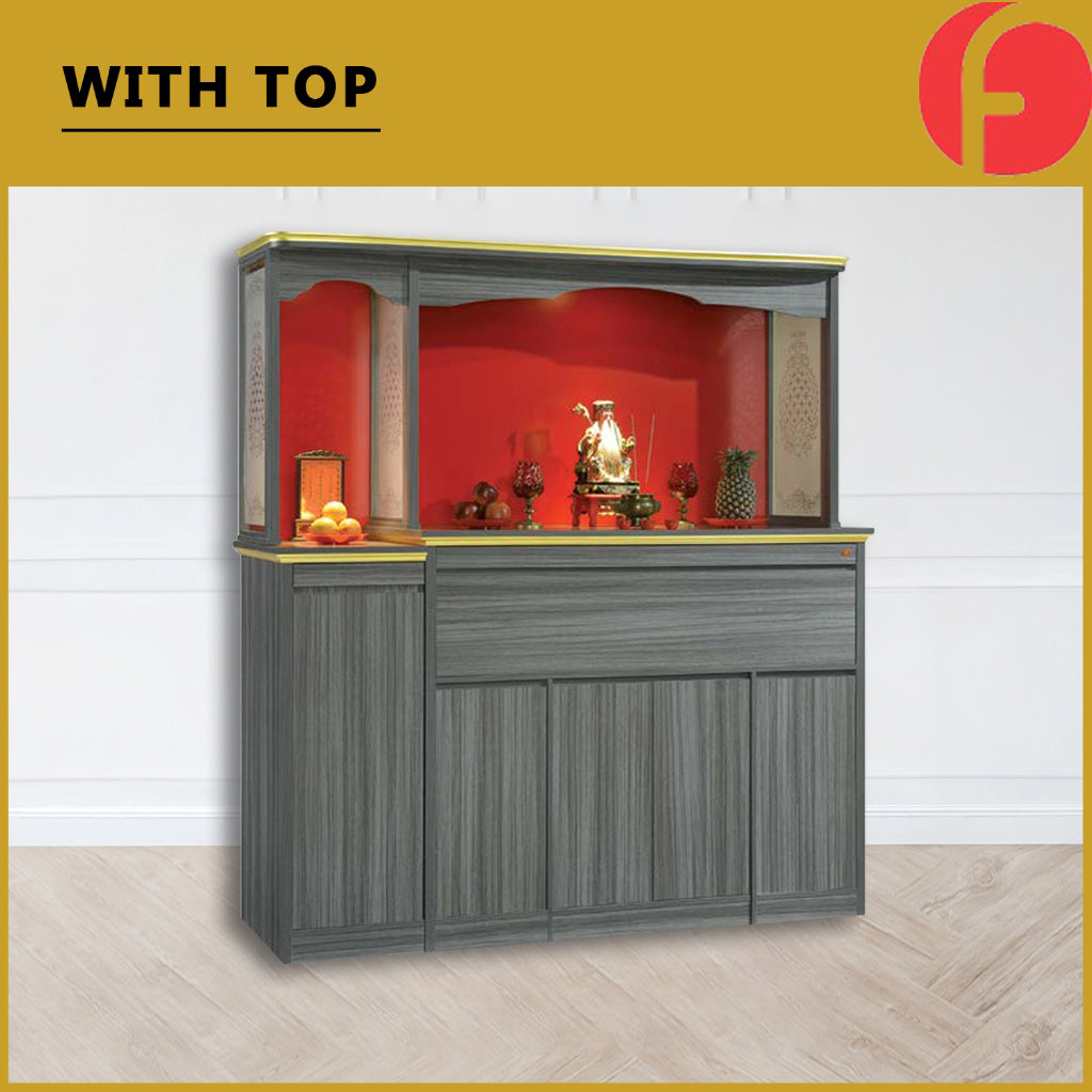 Denzel Oriental Altar Table with Top Altar Cabinet Fire Resistant Laminated Board