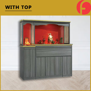 Denzel Oriental Altar Table with Top Altar Cabinet Fire Resistant Laminated Board