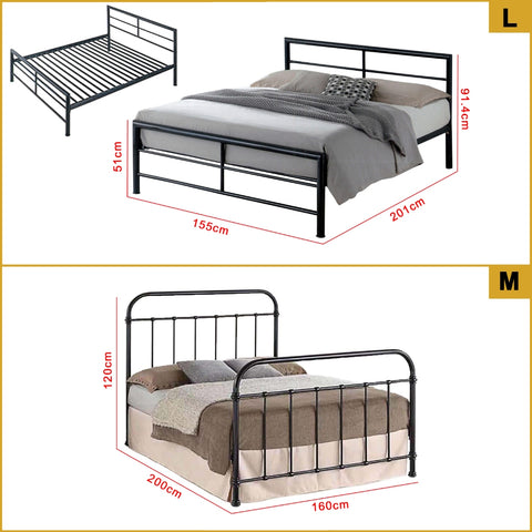 Image of Omara Series Metal/Wood Bed Frame with Double Decker Collection - All Sizes