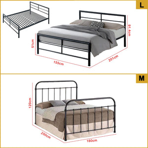 Omara Series Metal/Wood Bed Frame with Double Decker Collection - All Sizes