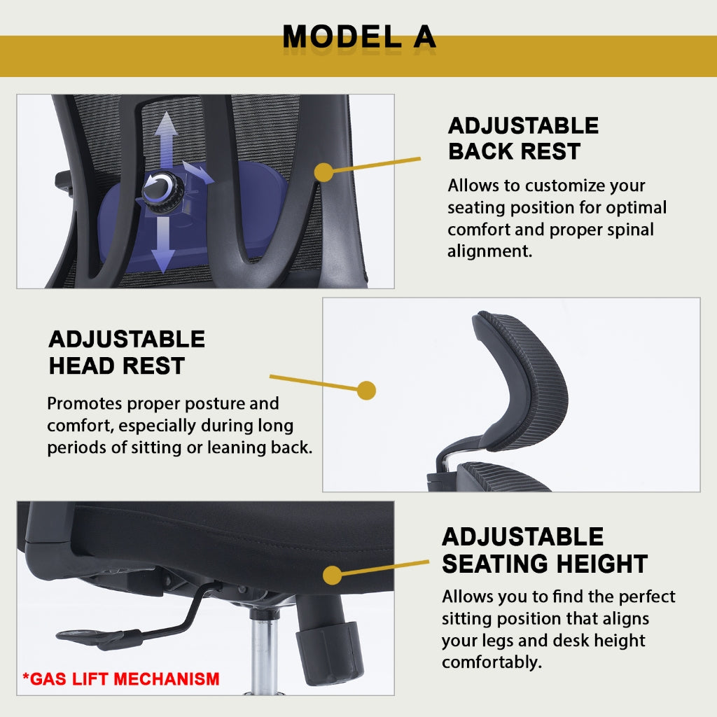 Kern Series Adjustable Headrest Office And Backrest in Black