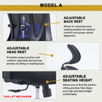 Kern Series Adjustable Headrest Office And Backrest in Black