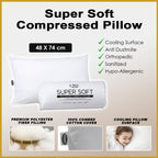 King Koil Hotel Grade Pillow Collection - Super Soft Compressed Pillow , 100% Combed Cotton Cover.
