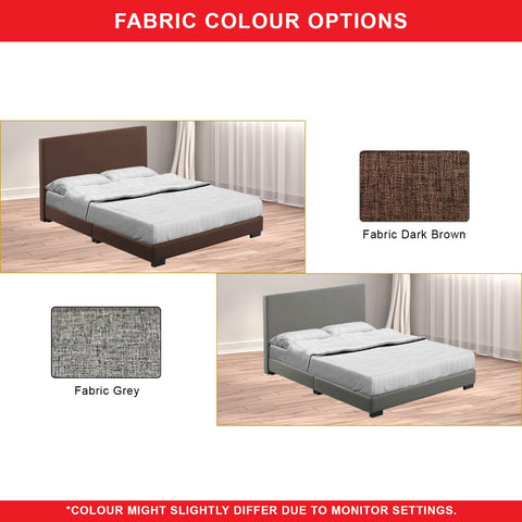 Image of Rabby Series 2 Divan Bed Frame Fabric Dark Brown, Grey Colour- All Sizes Available